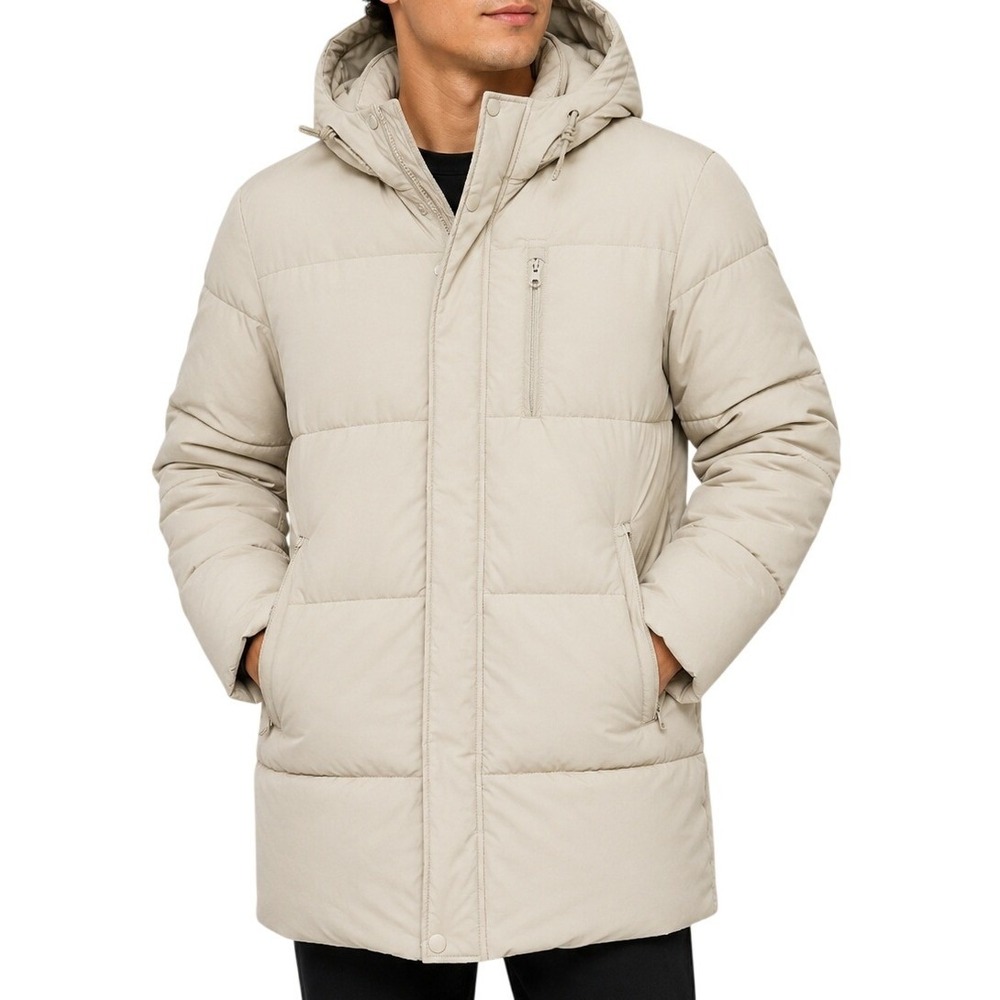 Zara Beige Puffer Parka Jacket Men's Small
